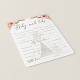 Baby Madlibs Game Floral Tribal Baby Shower