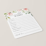 Printable Well Wishes Cards with Blush Roses