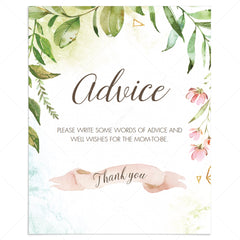 DIY baby shower activity green watercolor by LittleSizzle