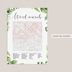 word search game for wedding reception ideas