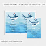 Whale Baby Shower Invitation Template