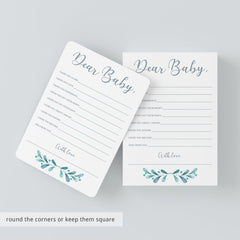 Blue and Silver Wishes for Baby Printable Cards