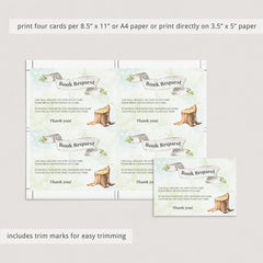 Editable book request cards for winter theme baby shower by LittleSizzle