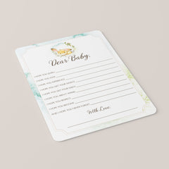 Dear baby wishes printable with bunny in green wreath by LittleSizzle