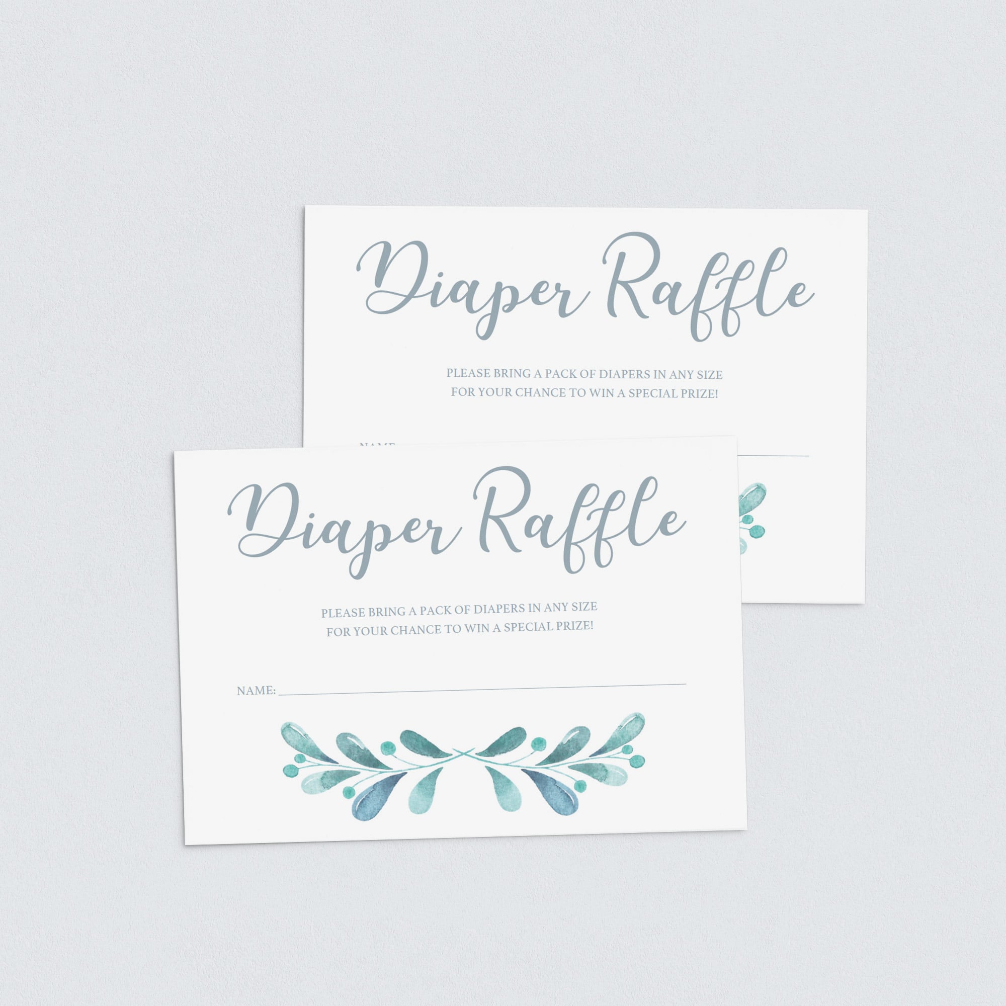Instant download watercolor baby diaper raffle game cards by LittleSizzle