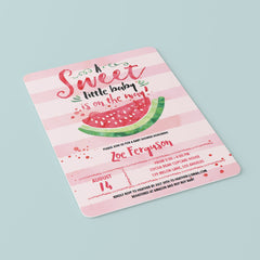 Summer Baby Shower Invitation Set Watercolor Melon