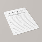 Wedding A to Z Game Printable Black and White