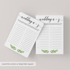 Wedding shower abc game printable by LittleSizzle