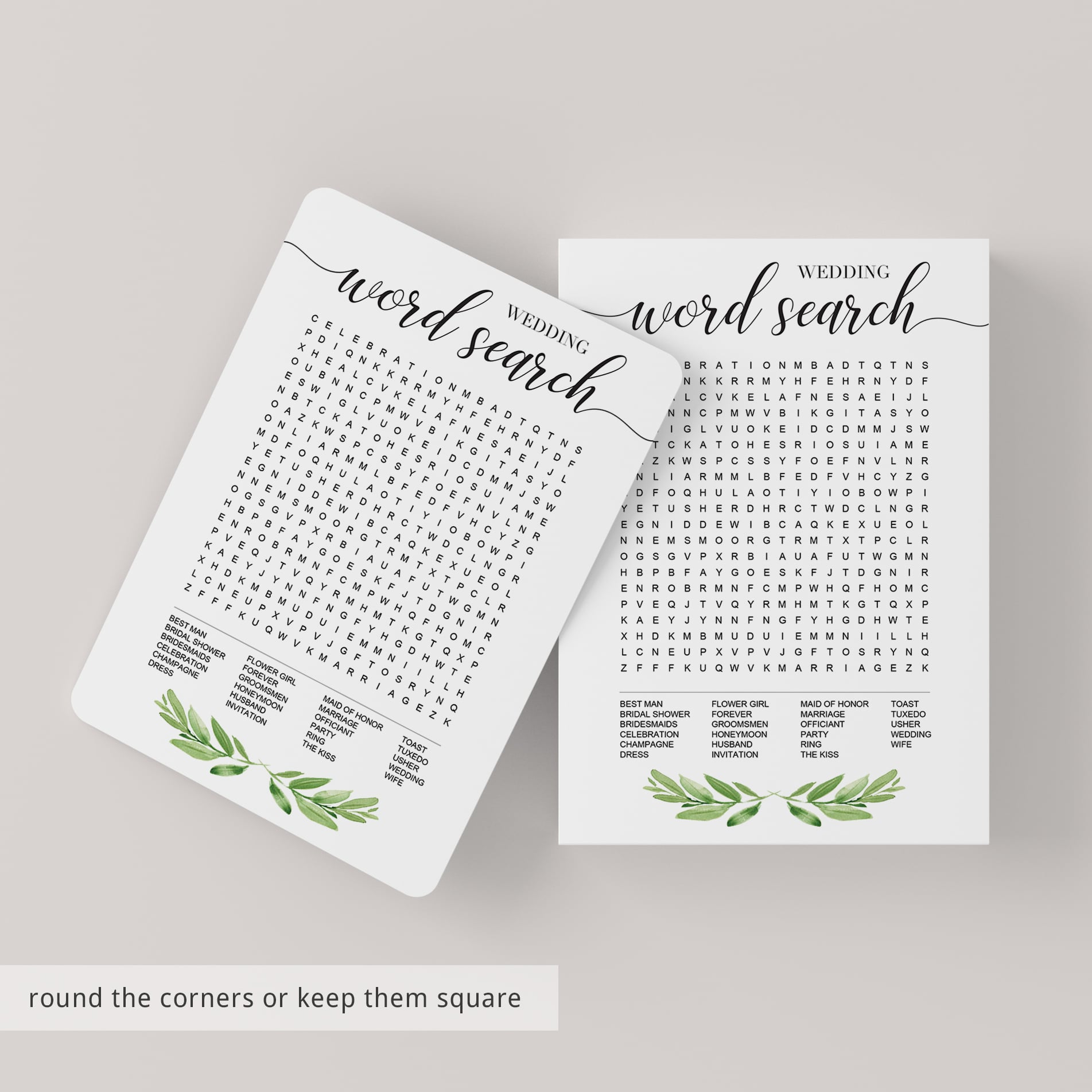 Wedding word search game template by LittleSizzle