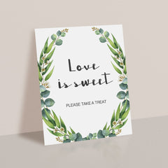 Love is Sweet Sign for Bridal Shower Favors