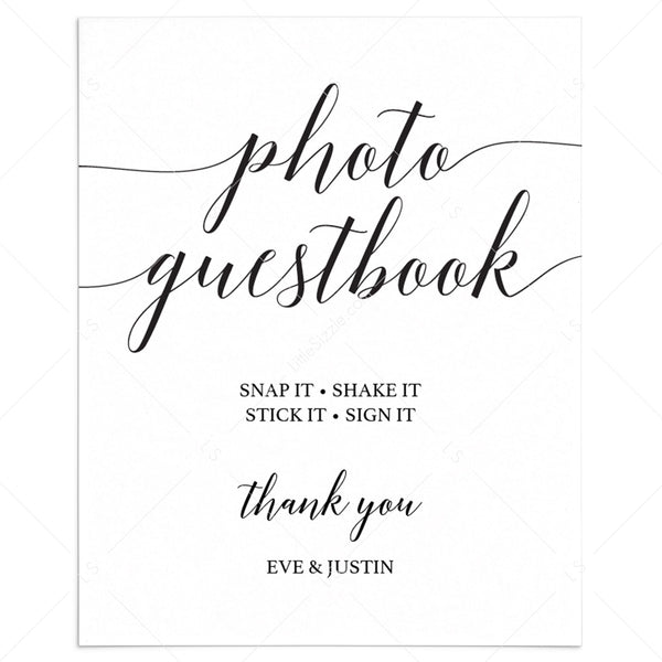 Editable Photo Guestbook Sign with Calligraphy font