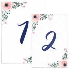 Floral Table Number Templates Instant Download