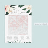 Summer Wedding Word Puzzle Game Printable