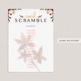 Autumn Leaves Bridal Shower Game Word Scramble Printable