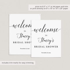 Bridal Shower Welcome Sign Instant Download Black and White