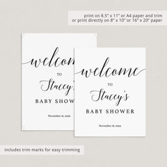 Minimalist Baby Shower Signs Printable