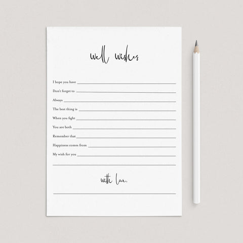 Well Wishes For The Mr and Mrs Cards Printable | Instant Download ...