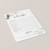 Well Wishes Cards Greenery and Gold Printable