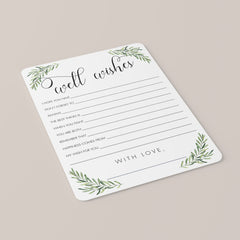 Wedding Well Wishes Card with Olive Branches