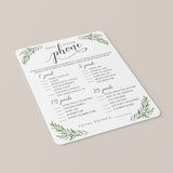 Printable Bridal Shower Game Botanical What's On Your Phone