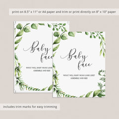 DIY baby face baby shower game printable instructions sign by LittleSizzle