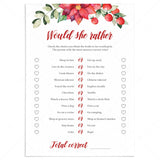 What Would She Rather Bridal Shower Game Printable by LittleSizzle