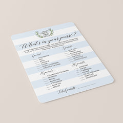 Elephant Baby Shower Game What's In Your Purse Printable