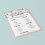 What's in your purse baby shower game pink florals by LittleSizzle