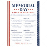 Memorial Day Game for Adults Whats On Your Phone by LittleSizzle