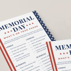 Memorial Day Game for Adults Whats On Your Phone