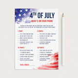Fun 4th of July Game for Family What's In Your Phone Printable by LittleSizzle