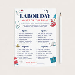 Fun Labor Day Party Game What's On Your Phone Printable by LittleSizzle