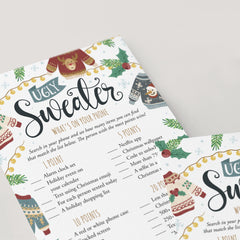 Ugly Sweater Party Game What's On Your Phone Printable