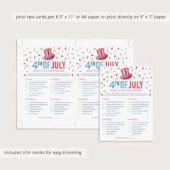4th of July Party Game for Adults What's On Your Phone