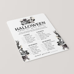 Printable Halloween Phone Game Black Floral Skull