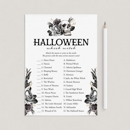 Halloween Witch Matching Game with Answer Key by LittleSizzle