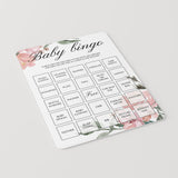 Editable baby shower bingo template pink and green by LittleSizzle