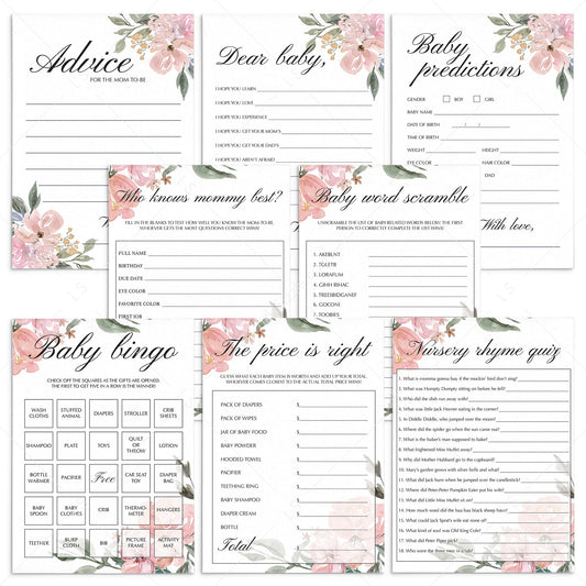 Whimsical baby shower games package printable by LittleSizzle