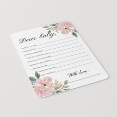 Whimsical Baby Wishes Printable - Floral Watercolor