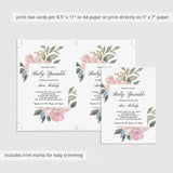 Pink Floral Baby Sprinkle Invitation Template