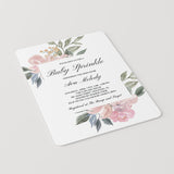 Pink Floral Baby Sprinkle Invitation Template