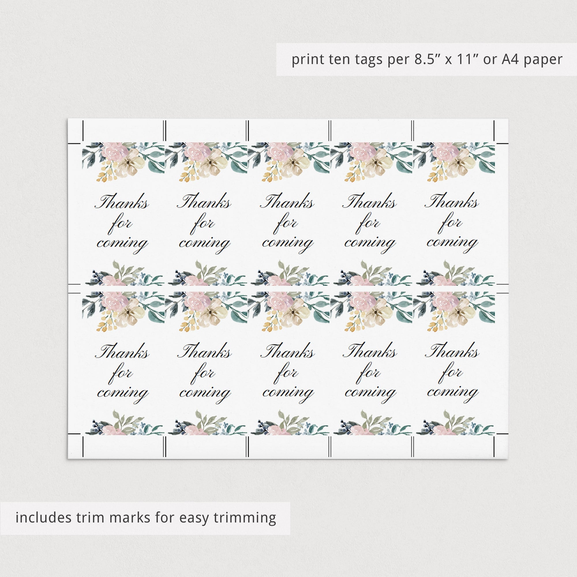 Editable PDF template for favors tags by LittleSizzle