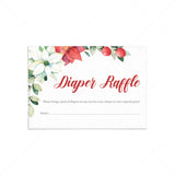 White and Red Baby Shower Diaper Raffle Ticket by LittleSizzle