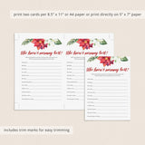 Winter Floral Baby Shower Game Who Knows Mommy Best