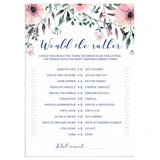 Blush Bridal Shower Games Would She Rather Printable by LittleSizzle