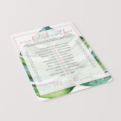 green and pink wedding shower games instant download