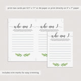 Greenary Baby Shower Games Pack Downloadable Files