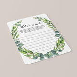 Classy Greenery Bridal Shower Games Package Printable by LittleSizzle