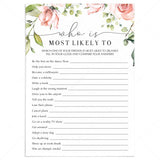 Fun Ladies Night Game Who Is Most Likely To Printable by LittleSizzle