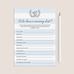 Who knows mommy best game for elephant baby shower by LittleSizzle